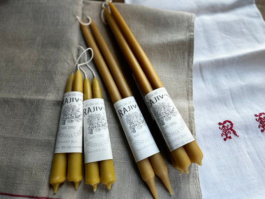 Ontario Beeswax Taper Candles - Long 12" (Per Pair)
