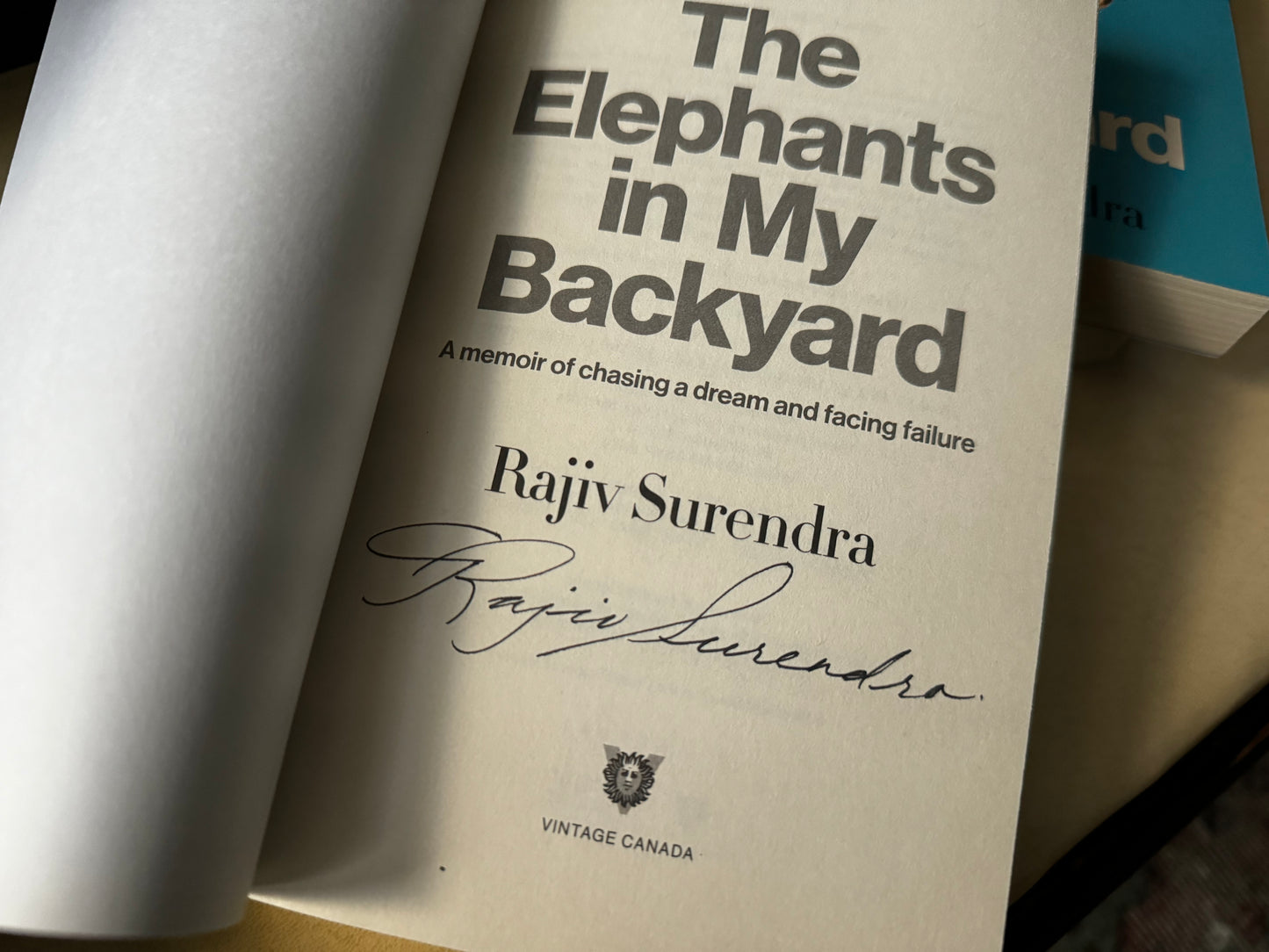"The Elephants in My Backyard" a memoir by Rajiv Surendra - AUTOGRAPHED COPIES