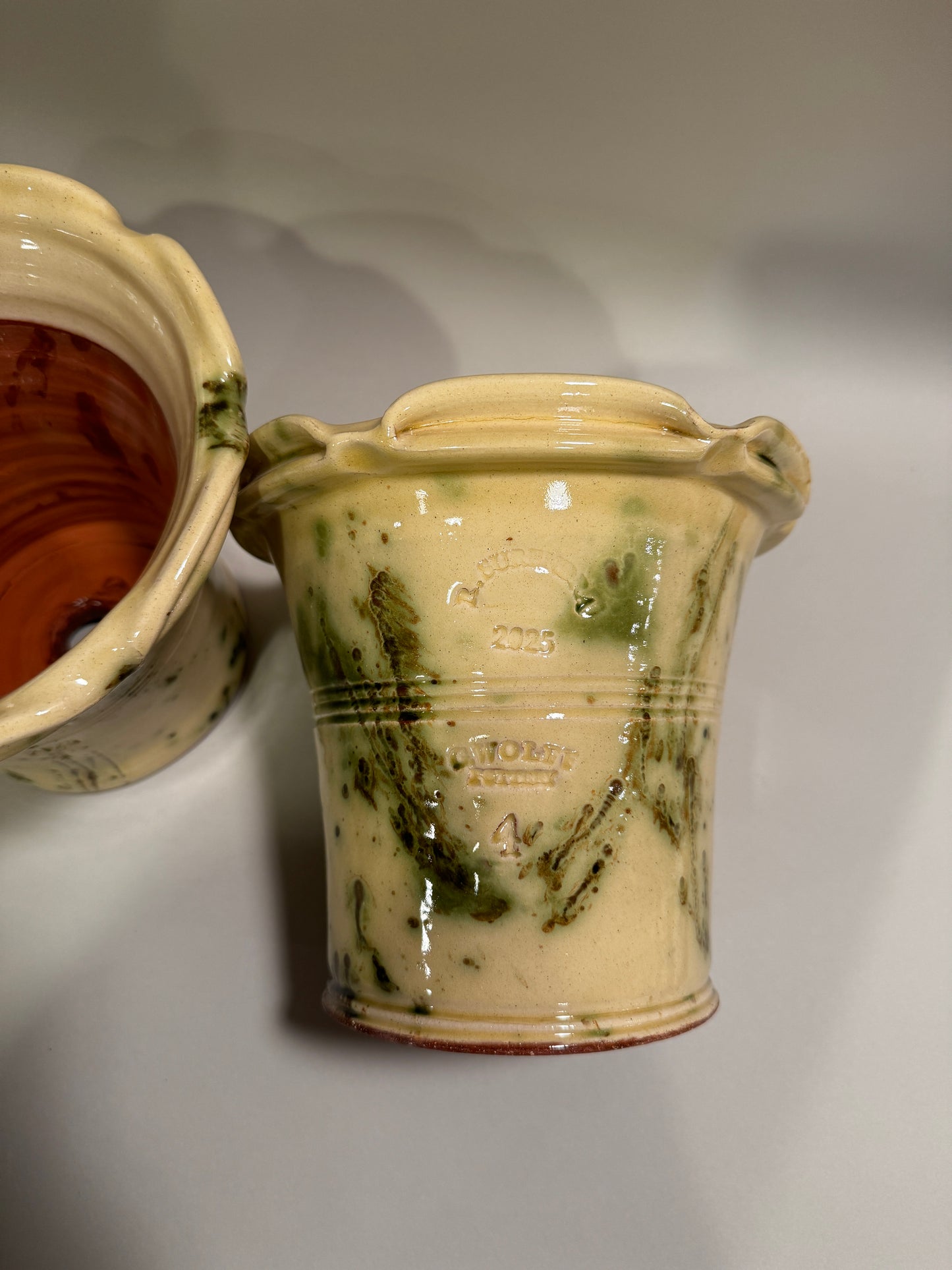 Glazed Spatterware Flowerpots - Large