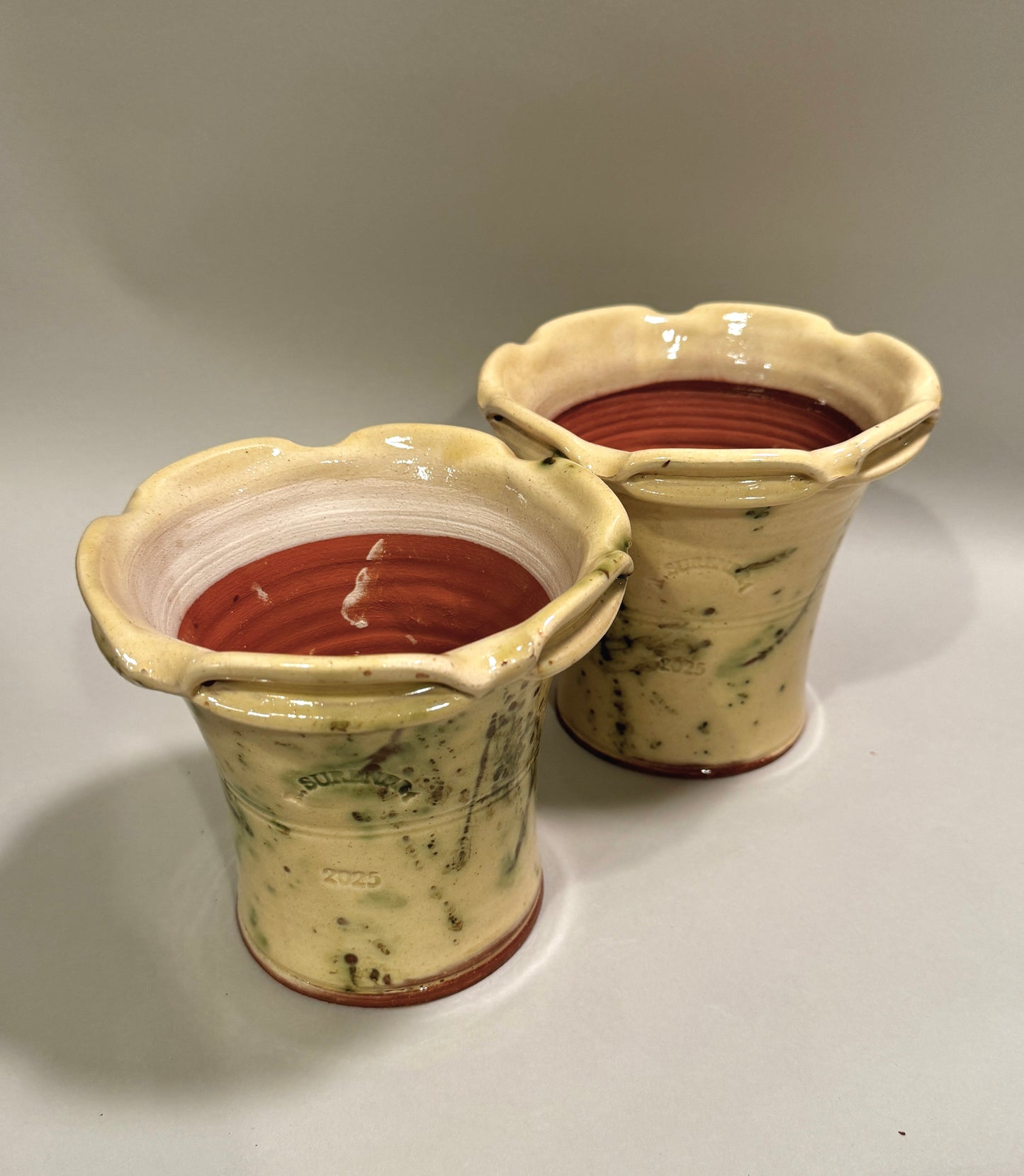 Glazed Spatterware Flowerpots - Small