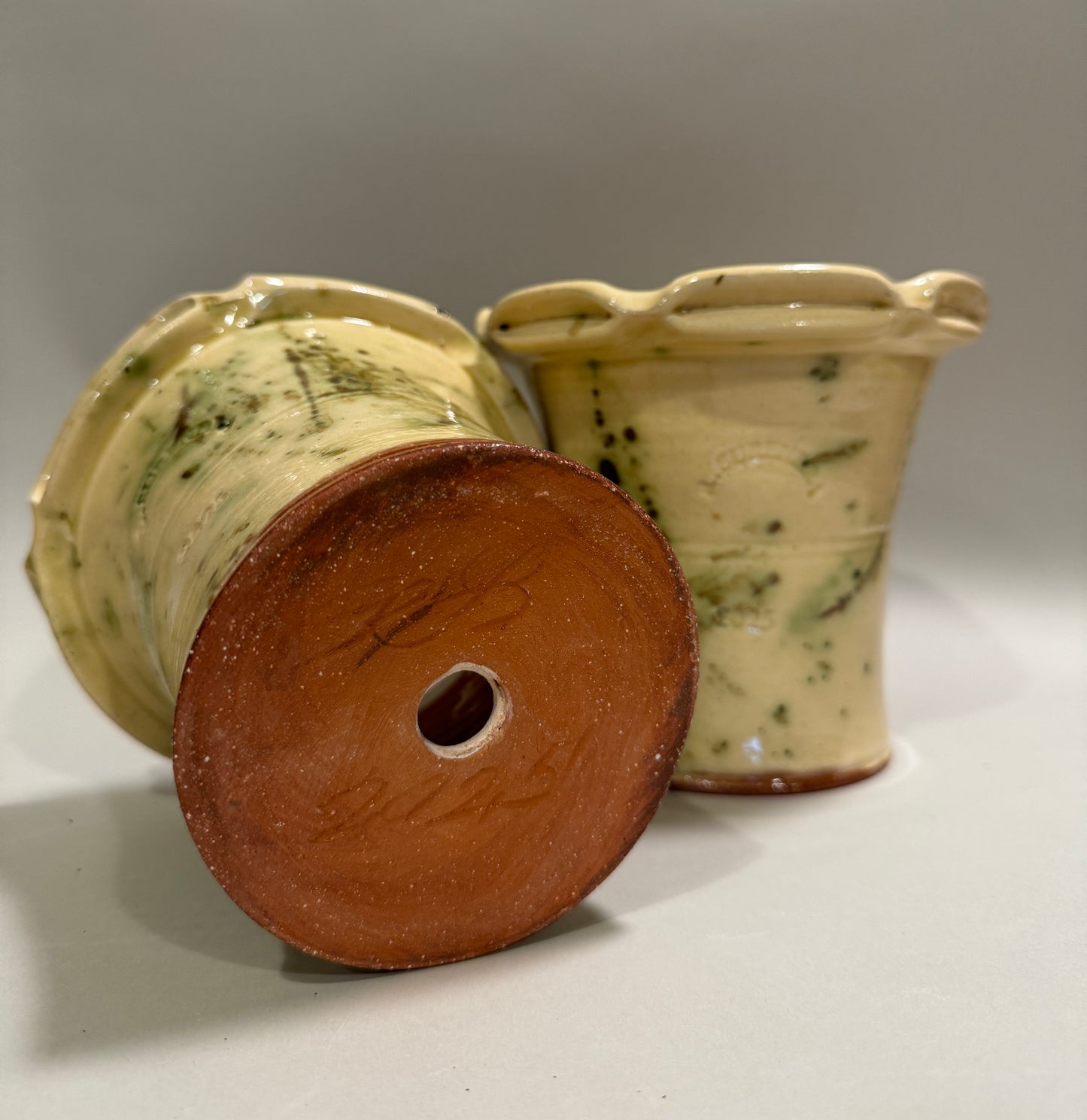 Glazed Spatterware Flowerpots - Small