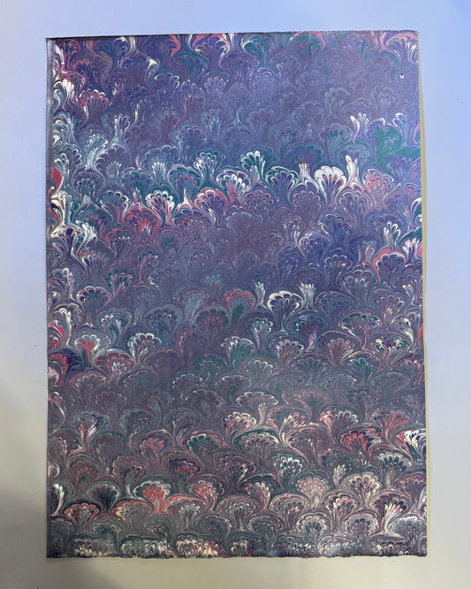 Marbled Paper J - Turquoise Peacock