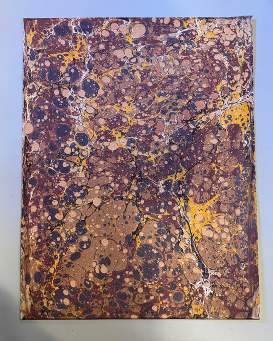 Marbled Paper K - Ochre/Purple Marble