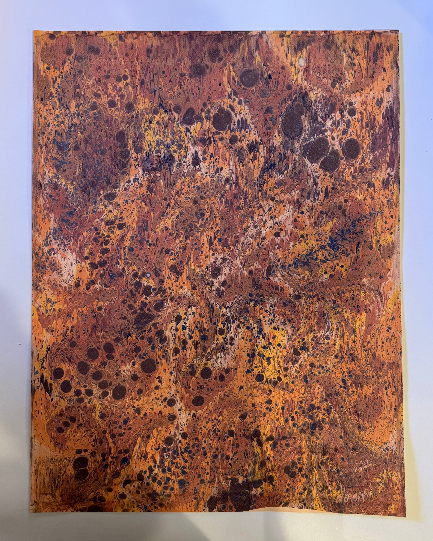 Marbled Paper L - Combed w/Dots Purple