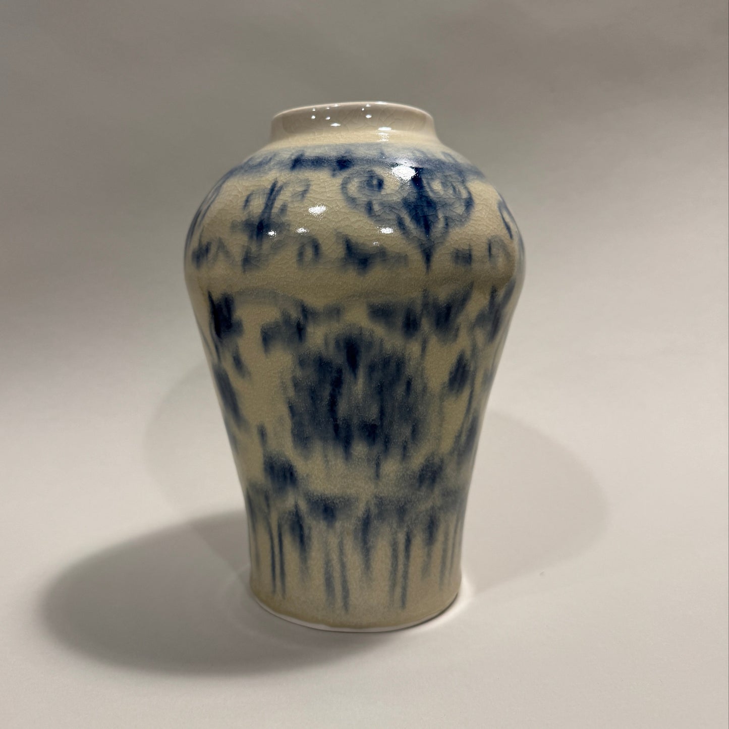 Flow Blue Porcelain Vase - PORCELAIN A
