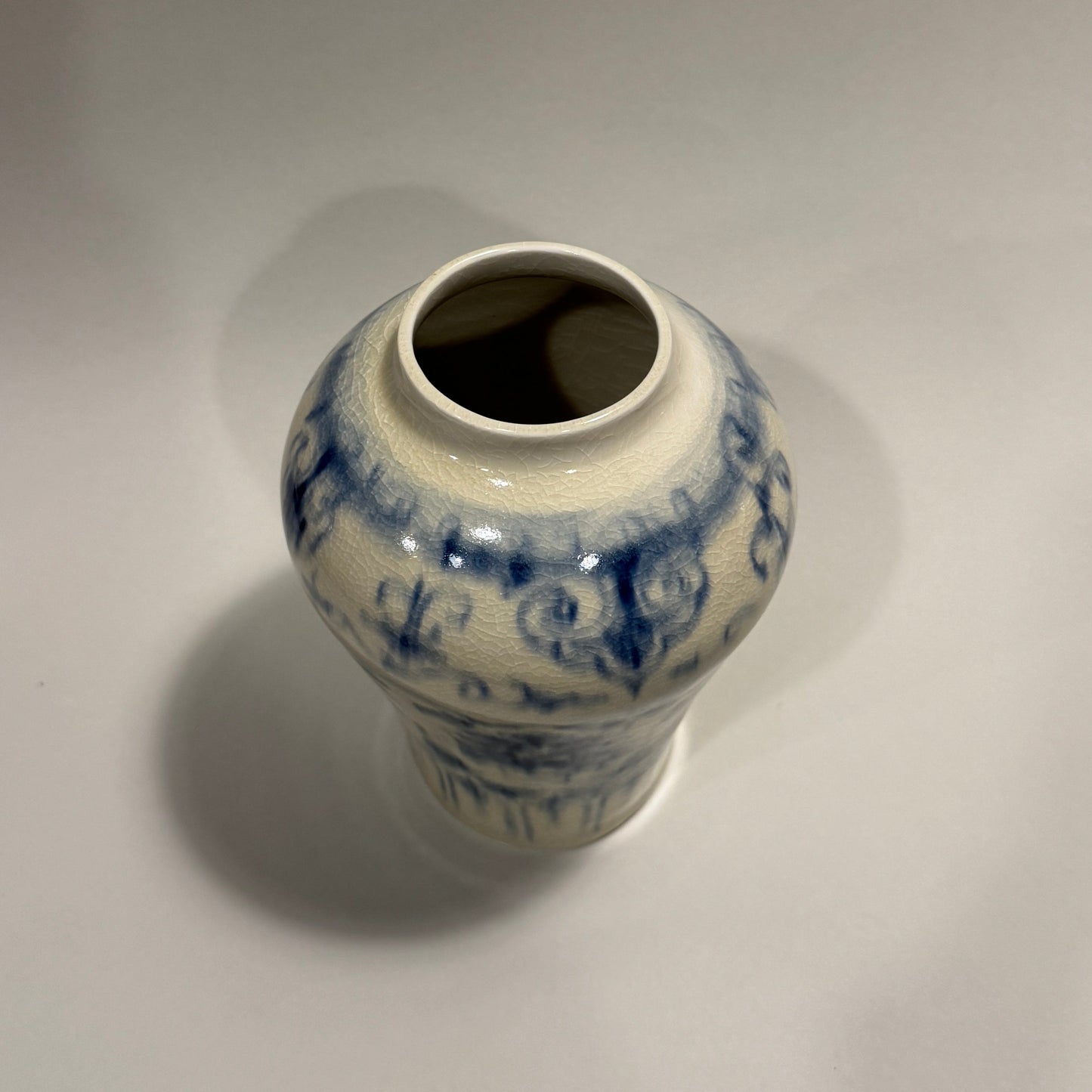 Flow Blue Porcelain Vase - PORCELAIN A