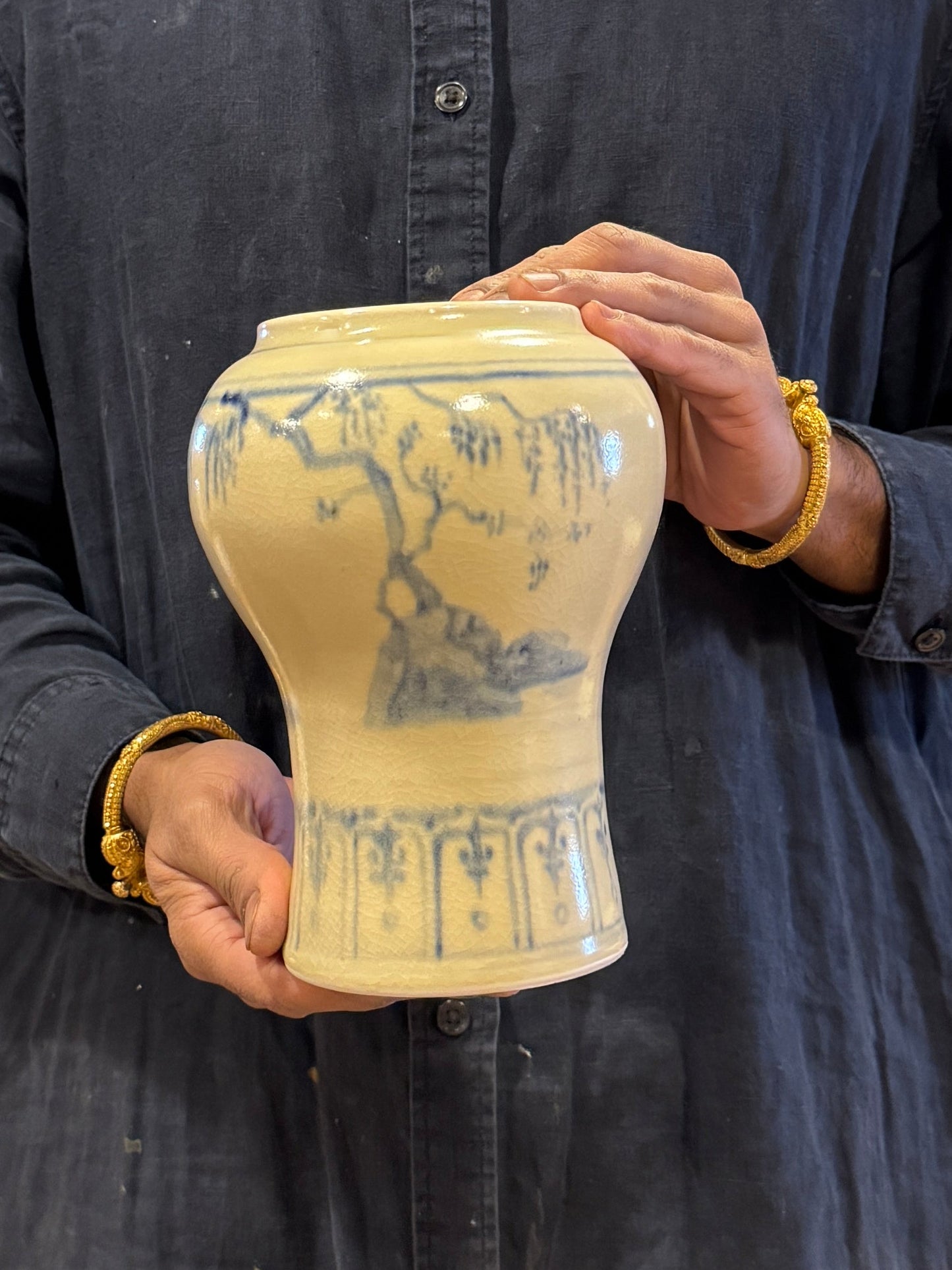 Porcelain Vase, Flow Blue - PORCELAIN C
