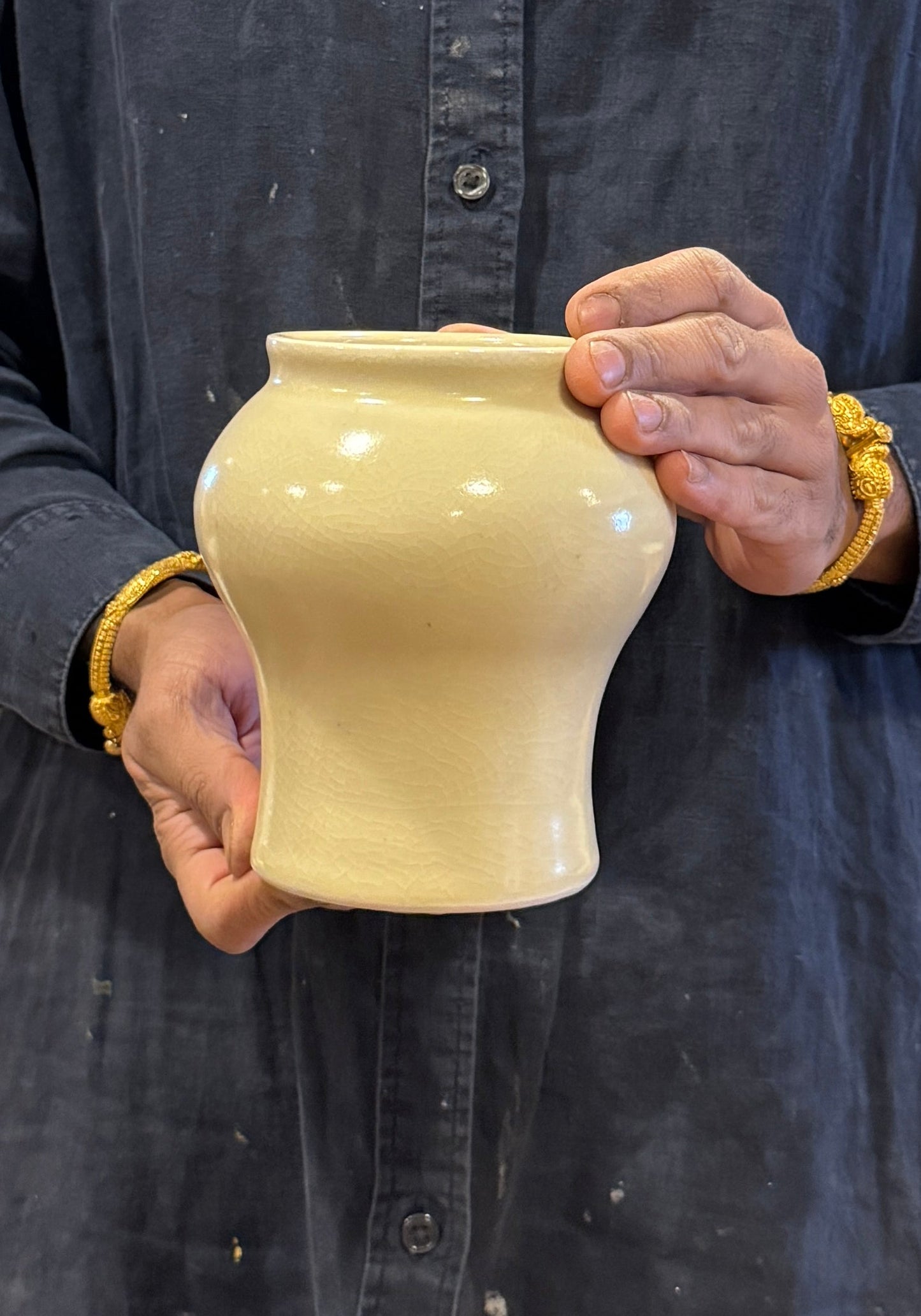 Small Plain Celadon Vase - PORCELAIN F
