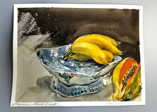 Banana Watercolor Painting