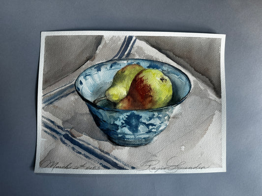 Pears in a Bowl Study (Horizontal)