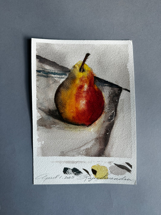 Pear on a Towel Study