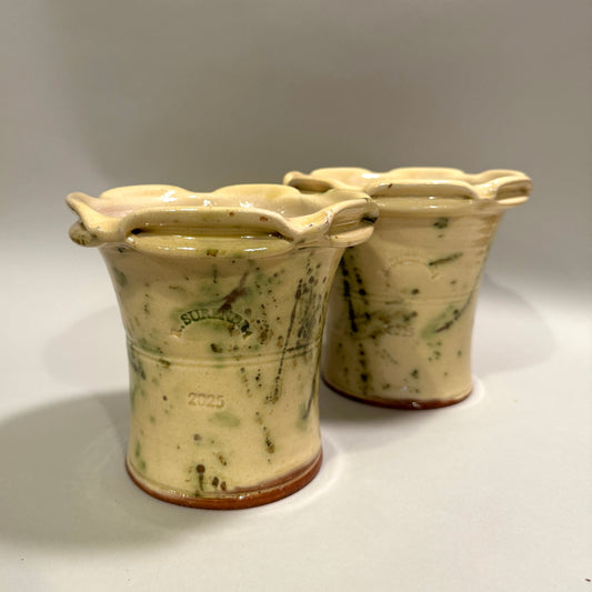Glazed Spatterware Flowerpots - Large