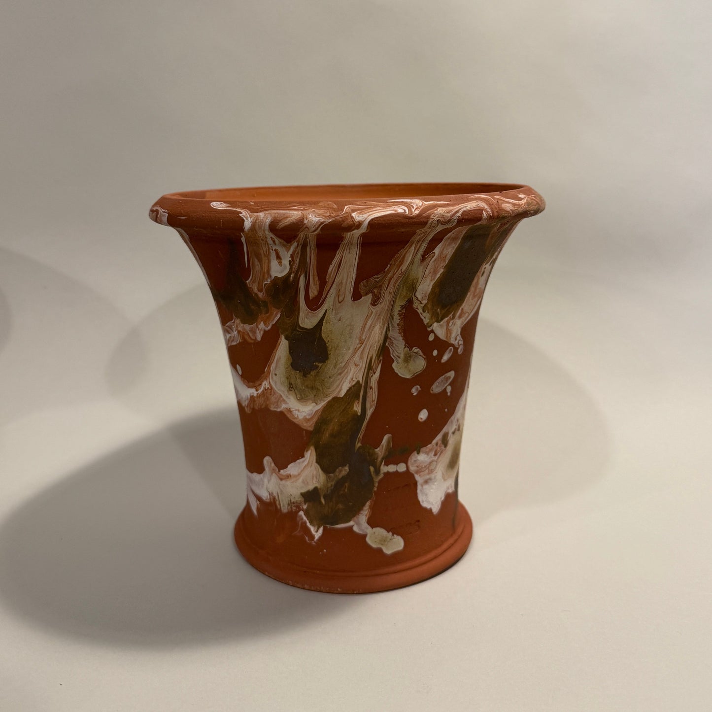 Flower Pot - No.4 Red Marbled Pot