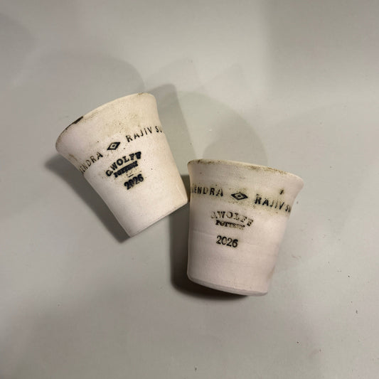 Flower Pot - White Rose Pot (4"tall)