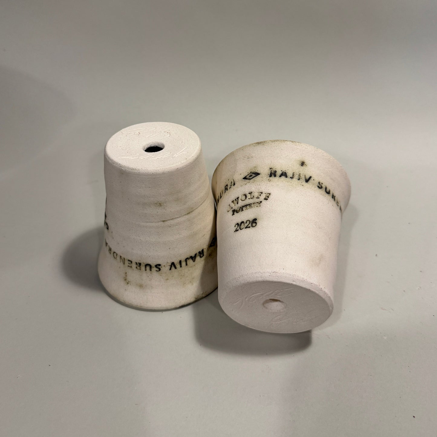 Flower Pot - White Rose Pot (4"tall)