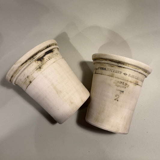 Flower Pot - No. 2 White Fine Dent Pot
