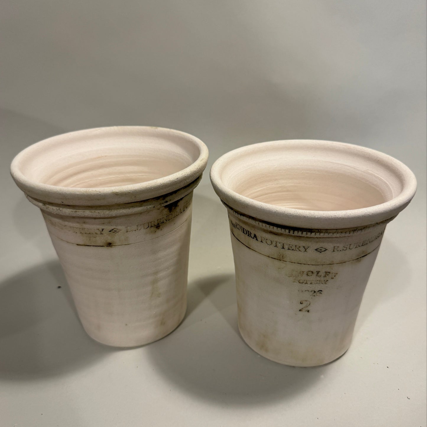 Flower Pot - No. 2 White Fine Dent Pot
