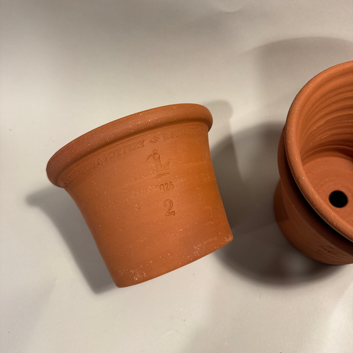 Flower Pot - Red Half Pot No. 2 (5" tall)