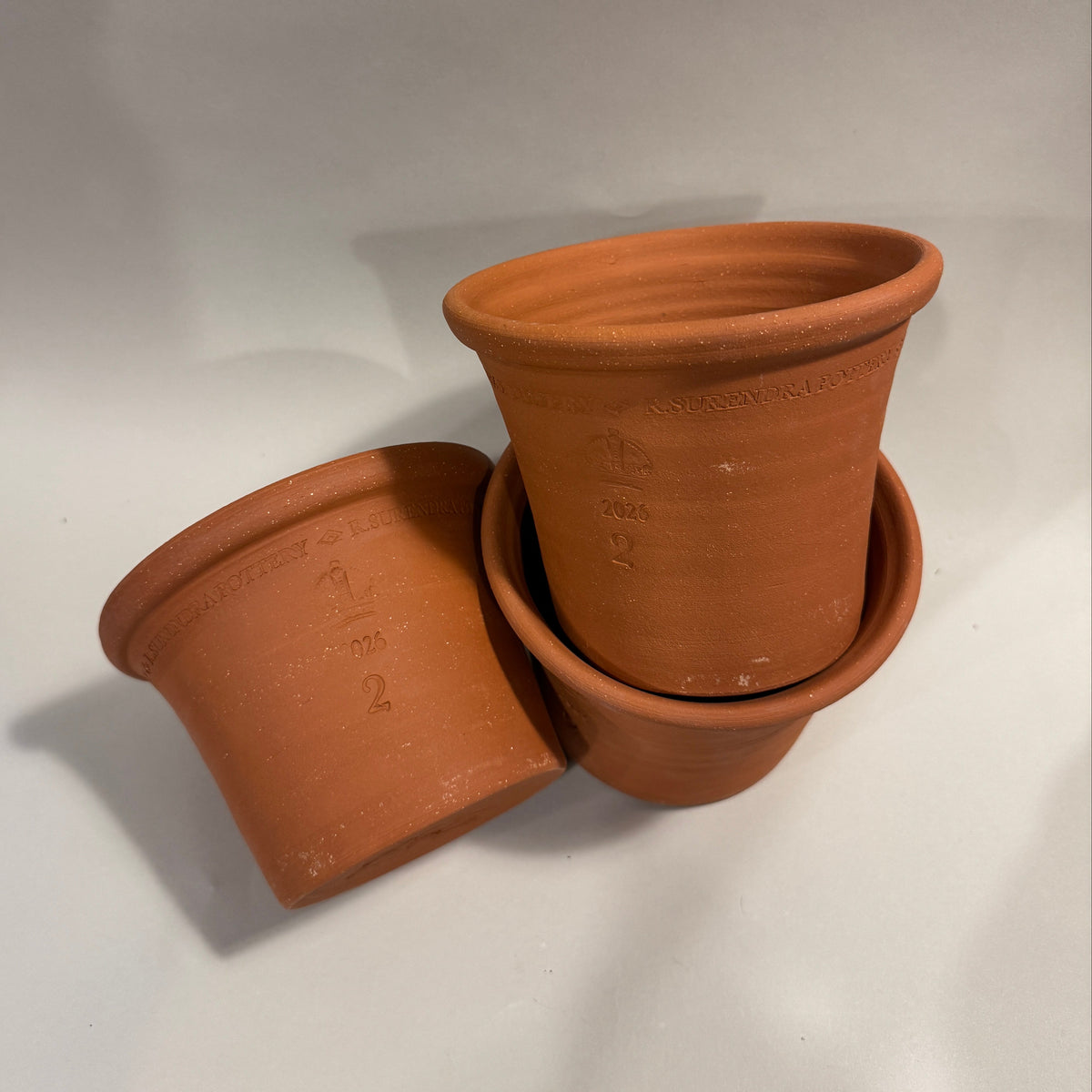 Flower Pot - Red Half Pot No. 2 (5" tall)