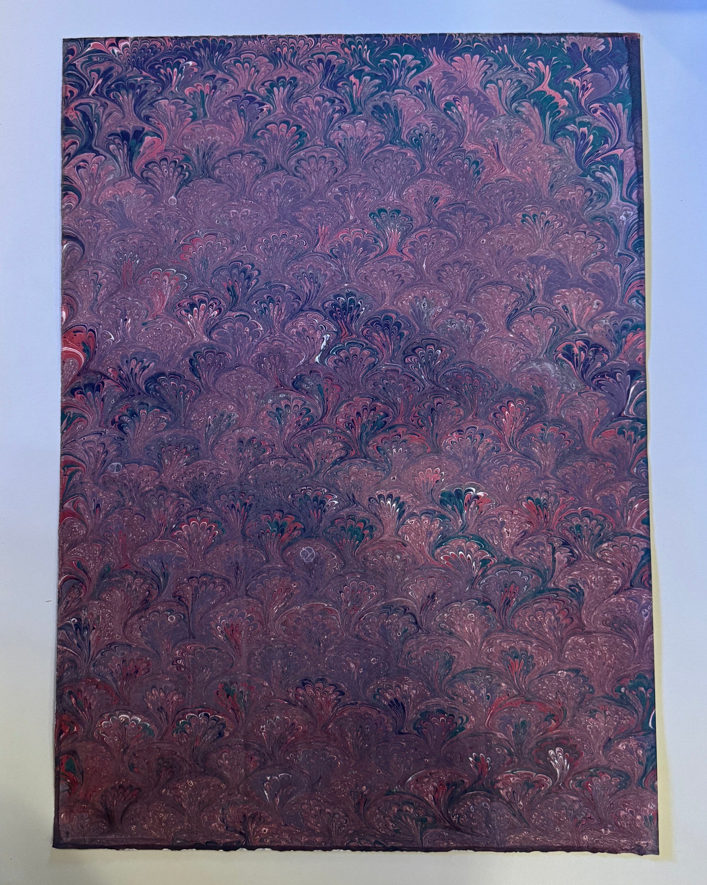 Marbled Paper E - Pink/Purple Peacock