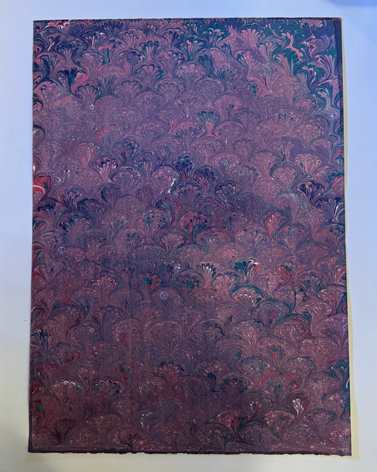 Marbled Paper E - Pink/Purple Peacock