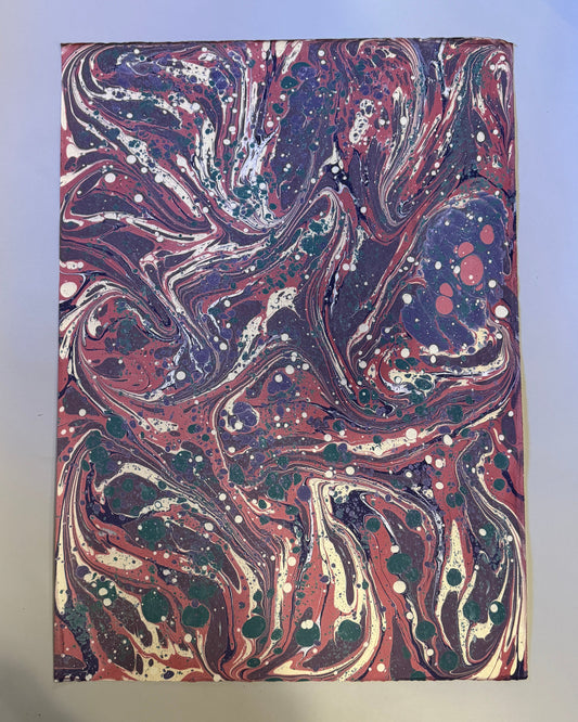 Marbled Paper H - Pink Swirl
