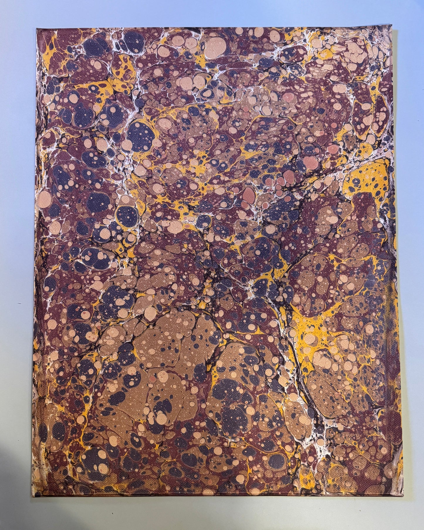 Marbled Paper K - Ochre/Purple Marble