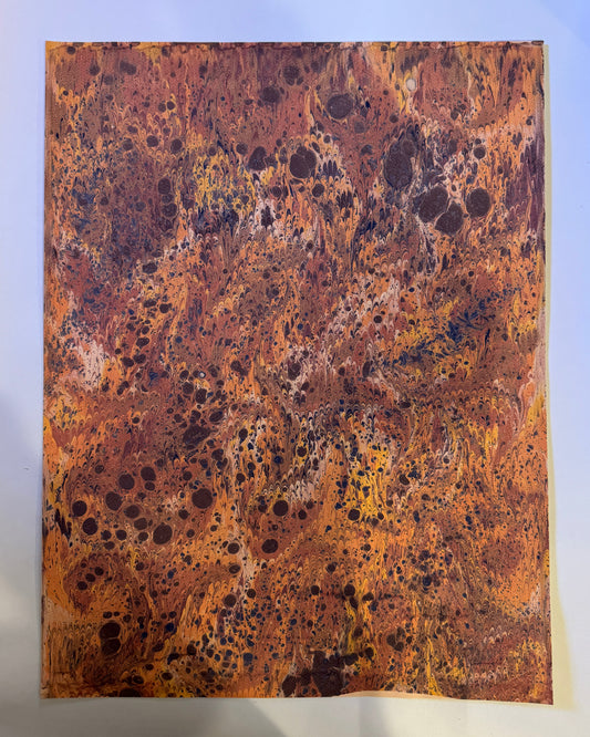 Marbled Paper L - Combed w/Dots Purple