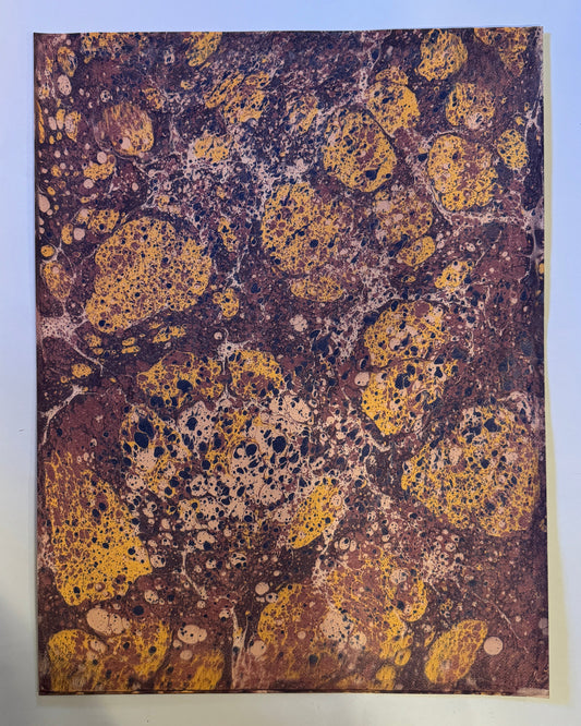 Marbled Paper Q - Yellow/Purple 16thC.